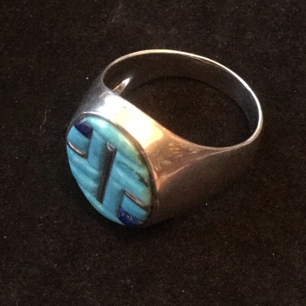 Gentlemen’s Genuine Turquoise Ring - Picture 8 of 8